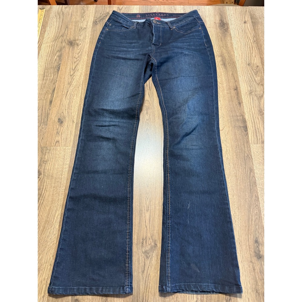 Liverpool Jeans Co Lucy's Bootcut Women 10 Blue Adult Stretch Denim Excellent
